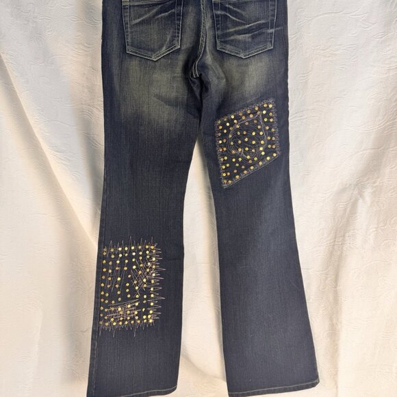 Misswan Womens Denim Jeans Embroidered Sequins Vintage Y2K US 11 - Picture 8 of 16